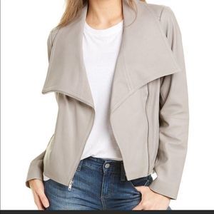 Sam Edelman Leather Drape Front Bomber  Women Jacket